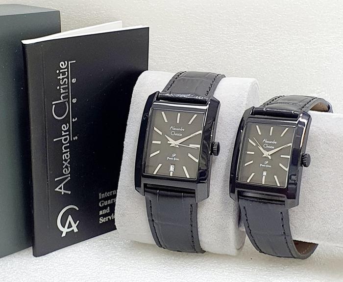 Gambar Jam Tangan Couple/Sepasang Alexandre Christie 1037 Original Tali Kulit Tanggal Aktif Tahan Air Garansi Resmi 1 Tahun - Hitam dari Asia Jaya Arloji undefined Tokopedia
