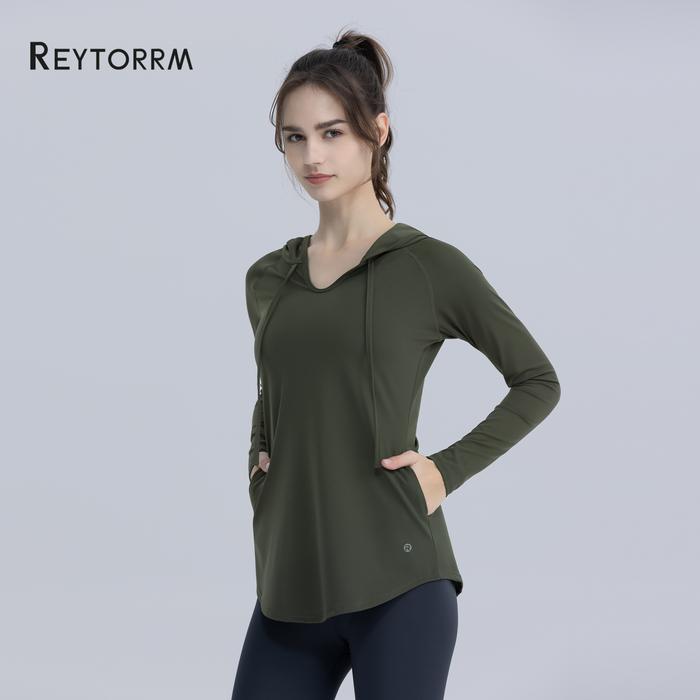 Gambar Reytorrm Hoodie Olahraga Wanita Lengan Panjang yoga &Sport kemeja polo - Hijau, M:45-50kg dari Reytorrm Sport undefined Tokopedia