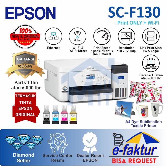 Gambar PRINTER SURECOLOR SC-F130 EPSON SURECOLOR F130 SUBLIMATION PRINTER A4 dari Mall IT Jakarta undefined Tokopedia