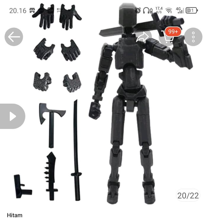 Gambar DUMMY 13 TITAN 13 T13 JOINTED POSEABLE ACTION FIGURE LUCKY Custom Color 3D Print TITAN 13 T13 Mainan Toy Toys Hobi Hobby Hobbies Koleksi Collection Robot Mecha Mannequin Manekin Figur Artikulasi Articulated Viral Printing Cetak Boneka Doll Anak - Hitam dari VON_NEW undefined Tokopedia