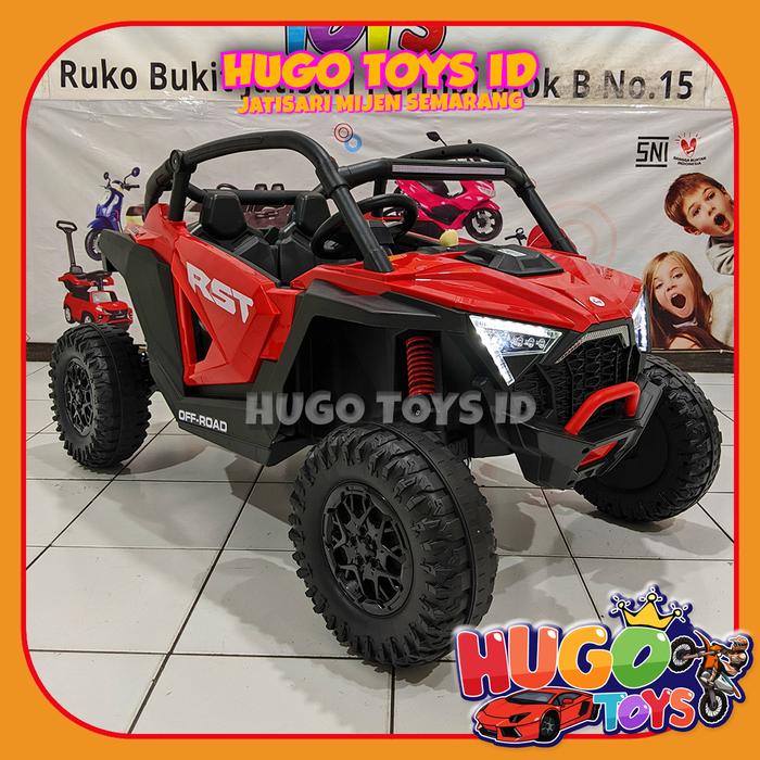 Gambar Mobil Aki Anak Jeep RST Original PMB Bisa 2 Anak ukuran Jumbo M 9288 M9288 Mobil Remote Anak SNI Hugo Toys ID - Merah, Dus Standar dari HUGO TOYS ID undefined Tokopedia