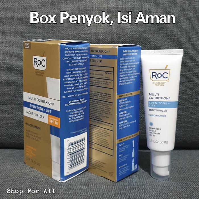 Gambar ROC Multi Correxion Even Tone + Lift Moisturizer Sunscreen SPF 30 + Niacinamide - 50ml - BOX PENYOK dari Shop For All ID undefined Tokopedia