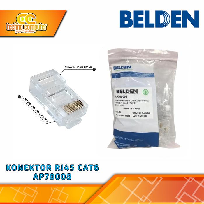 Gambar KONEKTOR RJ45 CAT6 BELDEN AP700008 - 50pcs dari Techno Computer Bali undefined Tokopedia