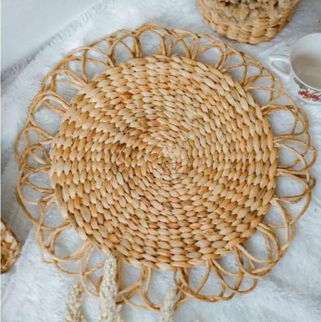 Gambar Placemate Enceng Gondok Seagras Mendong walldecor hiasan dinding esthetic alas piring - Enc Kruwel D40 dari homestetik.id undefined Tokopedia