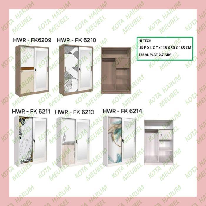 Gambar lemari baju pakaian besi 2 pintu minimalis full sliding geser anti banjir anti rayap pakai kaca cermin hitech hi tech putih coklat informa ikea SA olympic bandung murah - 6209 dari Kota Harum Meubel undefined Tokopedia