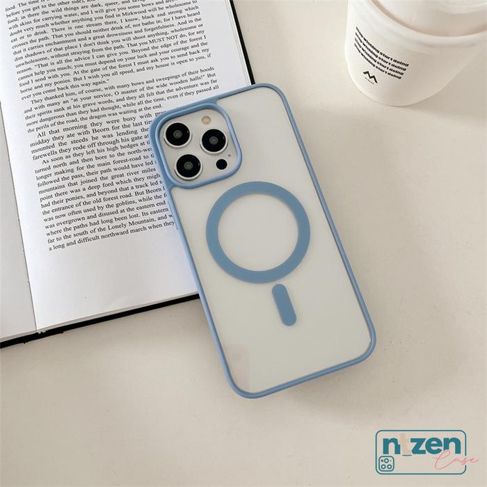 Gambar Ntzen Case Slim Matte Magnetic Compatible for iPhone 11 12 13 14 15 Pro Max Plus - SierraBlue Slim, IP15 PRO dari NTzen Online undefined Tokopedia