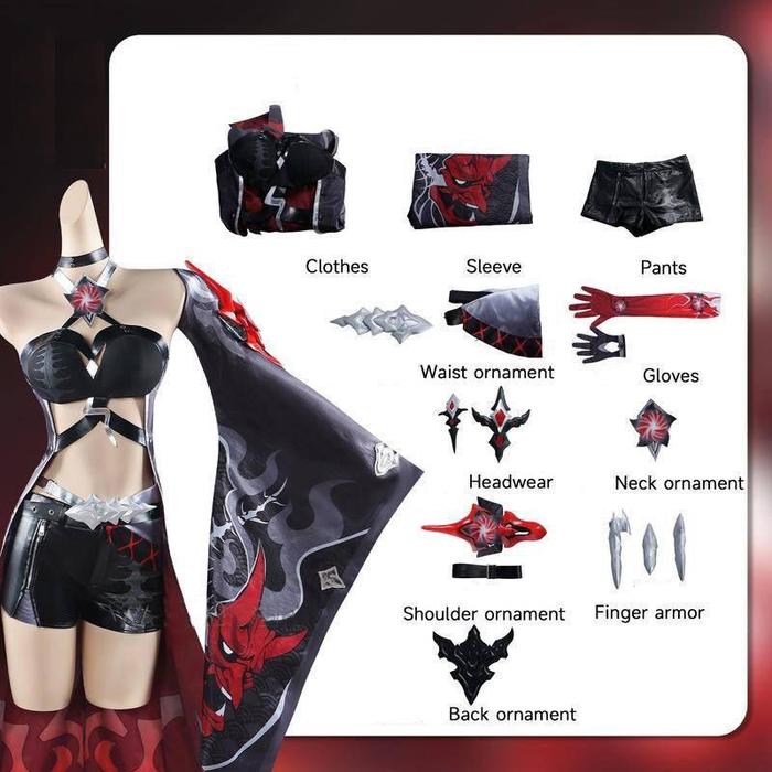 Gambar Honkai star rail yomi galaxy rangers set kostum acheron red cosplay costume - costume, M dari DaisyAllureSt undefined Tokopedia