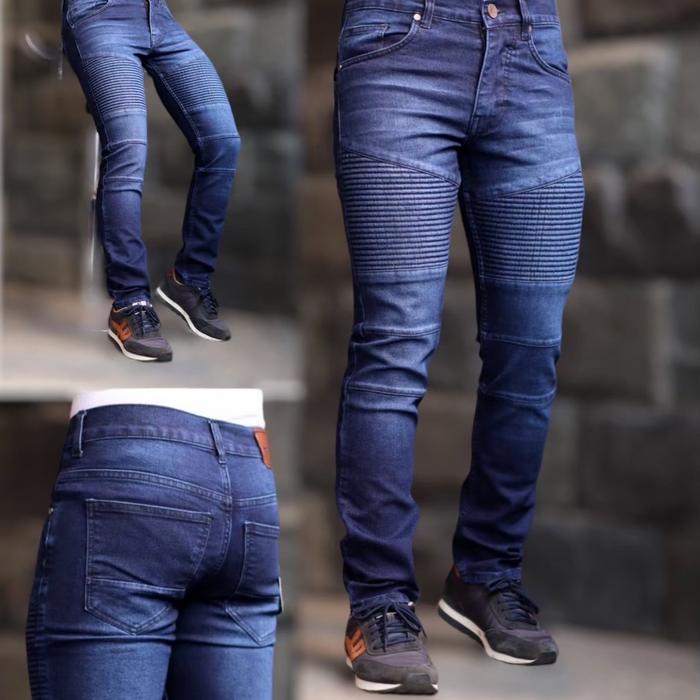 Gambar Celana Jeans Bikers Pria slim Fit Stretch - G8, XL dari D'winstore undefined Tokopedia