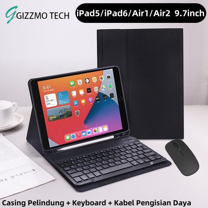 Gambar Ipad Keyboard Case For iPad 9/8/7/6/5 Air 5/4/2/1 Pro 11 Keyboard Wireless Ipad Case Gizzmo Tech - hitam-9.7inch dari gizzmo tech undefined Tokopedia