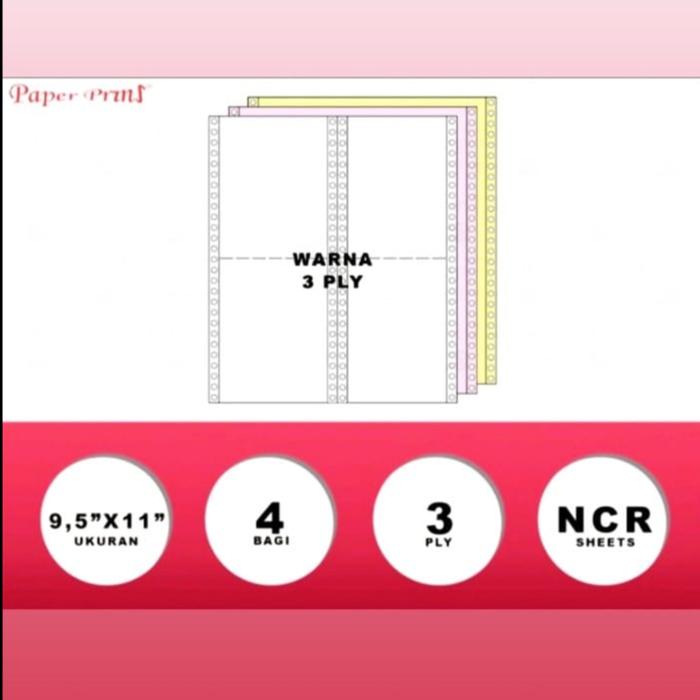 Gambar Kertas Continuous form 3 ply NCR 9,5X11 inc Didagi 2. 1Dus - 3 Ply Bagi 4 dari Z3 Elektronik Kota Administrasi Jakarta Utara Tokopedia
