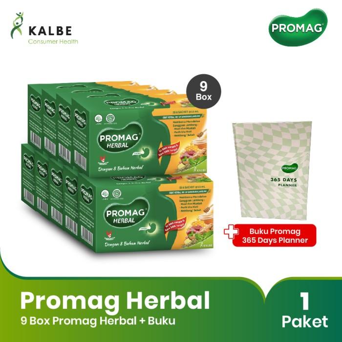 Gambar Promag Herbal 9 Box Isi 6 Sachet Free Notes Promag - 10 Box dari Kalbe Consumer Health undefined Tokopedia