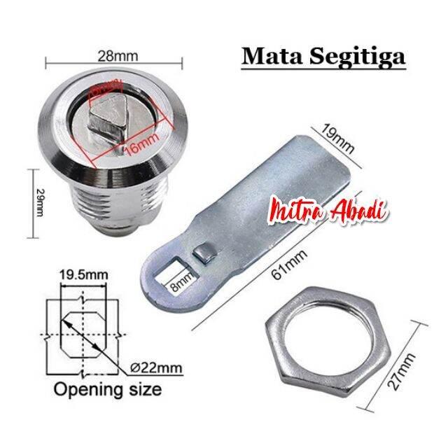 Gambar Door Lock Anak Kunci Pengunci Panel Box Valve - MATA SEGITIGA dari Mitra Abadi LED undefined Tokopedia