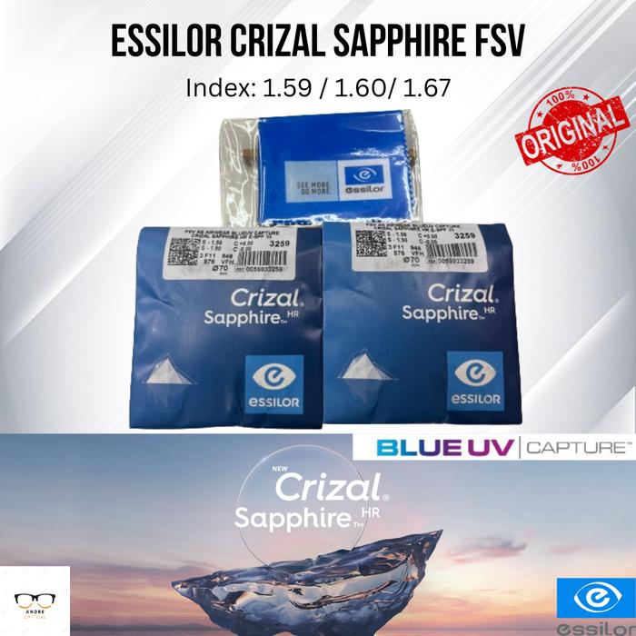 Gambar Lensa Essilor Crizal Sapphire HR FSV with Blue UV Capture dari AndreOptical undefined Tokopedia