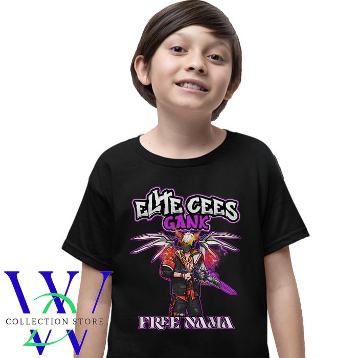 Gambar WDC kaos anak freefire elite cees gank karakter sg evo ff skin kaos anak free nama - Hitam, S dari Wandewicollection Store undefined Tokopedia