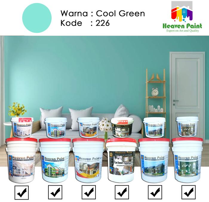 Gambar Cat Tembok HEAVEN PAINT Eksterior & Interior [Easy Clean] Isi 20 kg - Cool Green dari Heaven Store 24 undefined Tokopedia