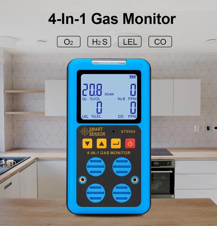 Gambar Smart Sensor ST8900 4 in 1 Detector Udara Gas Monitor H2S O2 CO LEL - ST-8904 dari GhinTech undefined Tokopedia
