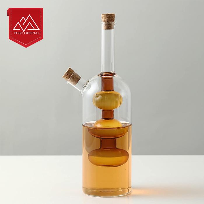 Gambar BOTOL MINYAK 2 IN 1 OIL POT GLASS MINI BOTTLE BOTOL UNIK KACA KECAP - 300ML dari Toso Mart undefined Tokopedia