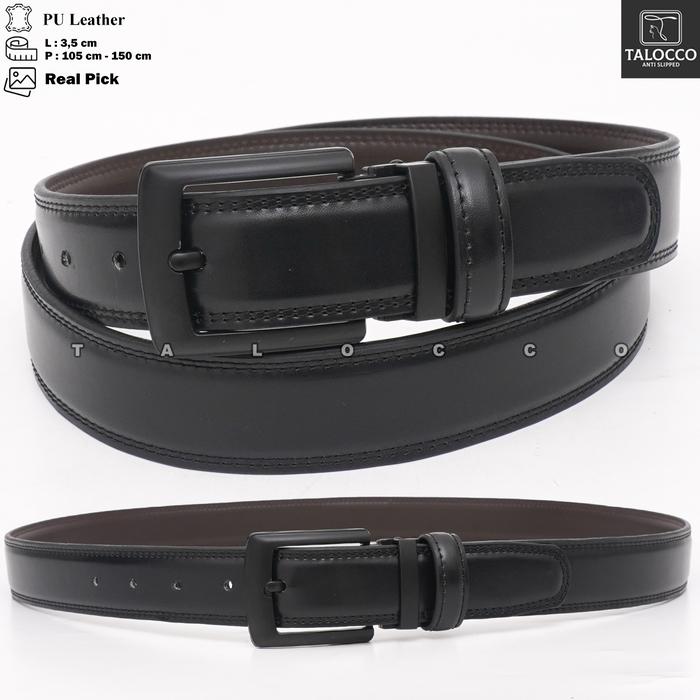 Gambar Talocco Sabuk Kulit Vitage Ikat pinggang Kantoran Pria Lebar 3,5 cm - Hitam, 105 cm dari TALOCCO undefined Tokopedia