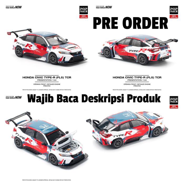 Gambar Pop Race PR640153 HONDA CIVIC TYPE-R FLS TCR-PRESENTATION - DP Pre Order dari Bunker Hot Wheels undefined Tokopedia