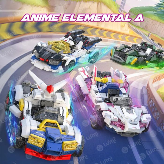 Gambar LUMI SEMBO Mainan Balok Edukasi Mobil Balap Elemen Api Air Emas Kayu Batmobile Cool Team Building Block Elemental Anime Chariot Sport Car Racing Vehicle Model Brick - Anime A dari Lumi id Official undefined Tokopedia