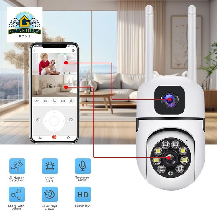 Jual IP Camera V380 Pro Dual lensa CCTV Outdoor Waterproof Kamera ...
