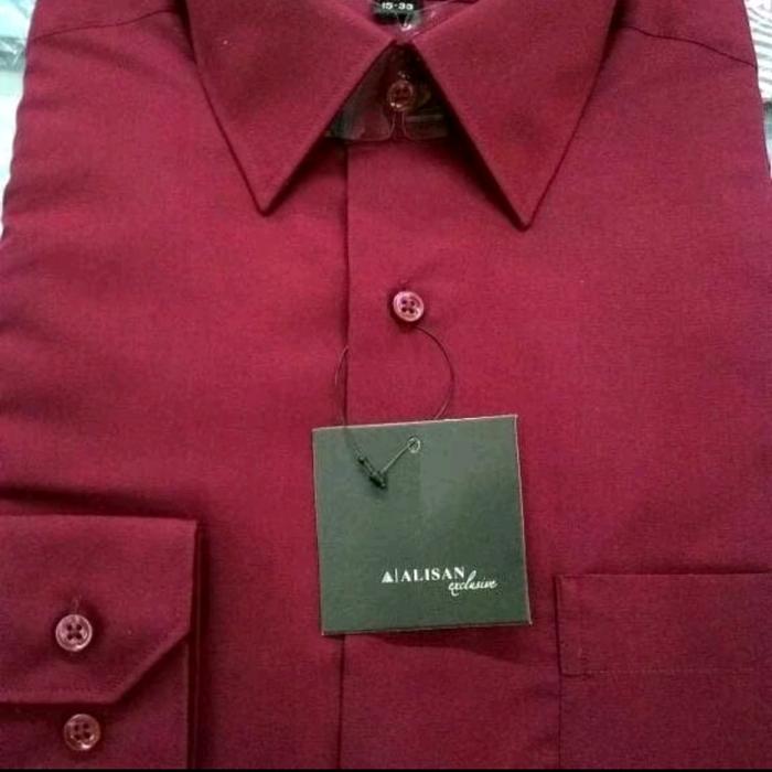 Gambar kemeja ALISAN merah maroon REG FIT/ SLIM FIT . POLOS Panjang - maroon slim fit, XL dari Pas Mantafff undefined Tokopedia