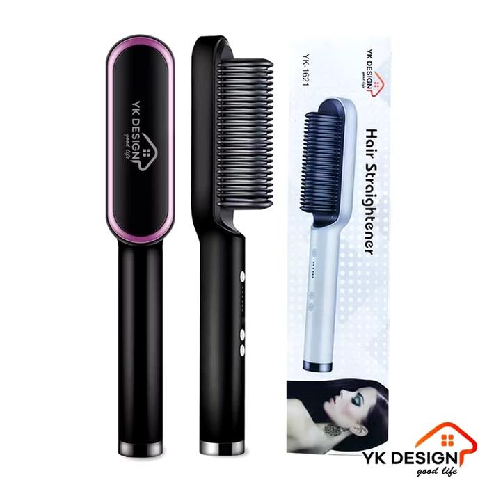 Gambar YK Design YK-1621 Catok Sisir Pelurus Rambut Hair Straightener Curler 2 in 1 dari TITAN 76 undefined Tokopedia