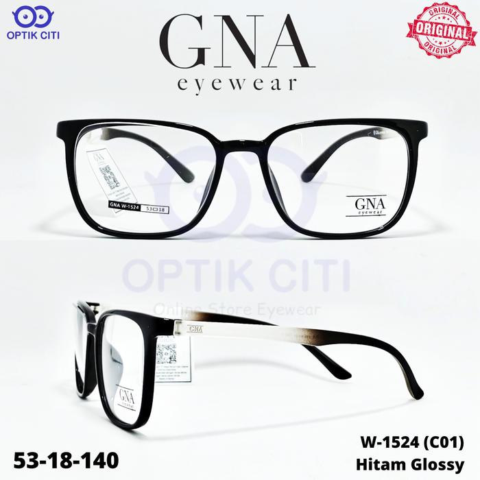 Gambar Frame Kacamata Pria GNA Eyewear 1524 Original - C1 Hitam dari Optik Citi Eyewear undefined Tokopedia