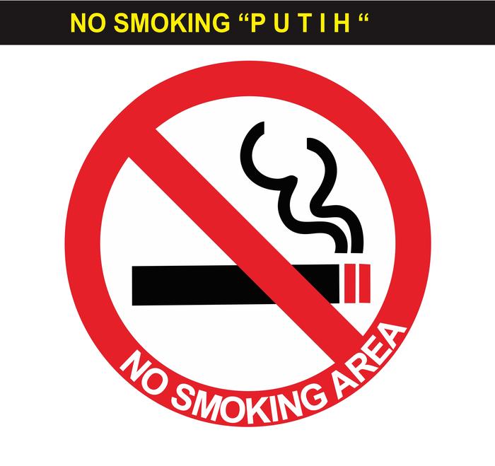 Gambar Stiker Vinyl Rambu Dilarang Merokok / Rambu Larangan Merokok Bentuk Bulat / Cutting Sticker No Smoking Area / No Smoking - Putih 15 cm dari QUEEN DIGITAL PRINTING undefined Tokopedia