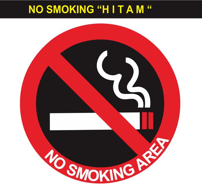 Gambar Stiker Vinyl Rambu Dilarang Merokok / Rambu Larangan Merokok Bentuk Bulat / Cutting Sticker No Smoking Area / No Smoking - Hitam 10 cm dari QUEEN DIGITAL PRINTING undefined Tokopedia