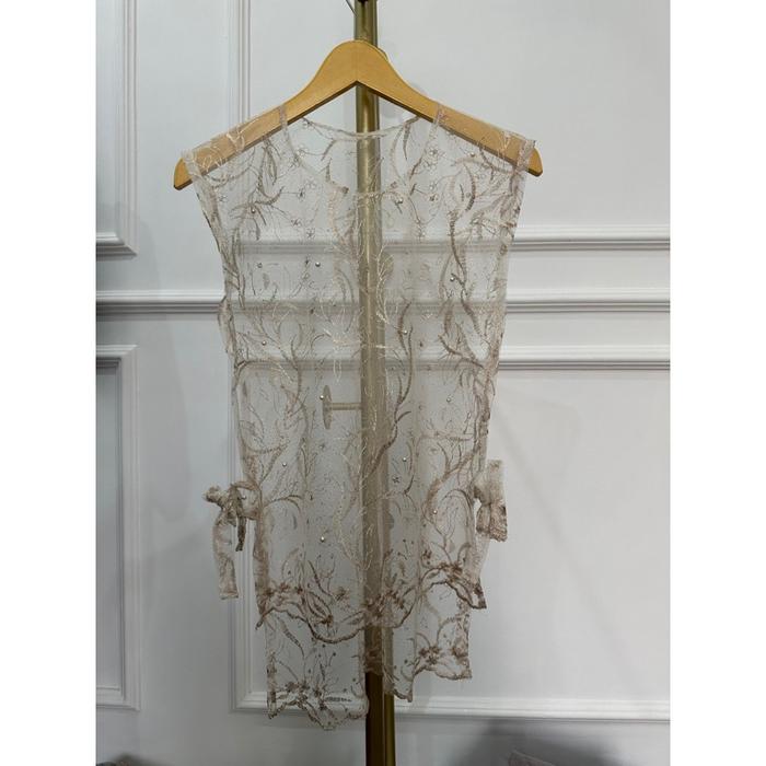 Gambar Vest Brukat Tile Garden Vest Rompi Outer Wanita Kondangan - vest tile cream dari Ersa colection_NEW undefined Tokopedia