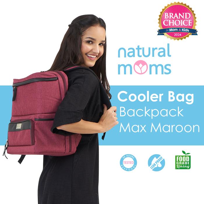 Gambar Tas ASI | Cooler Bag Natural Moms | Backpack Max - Maroon dari Natural Moms Indonesia Official Shop undefined Tokopedia