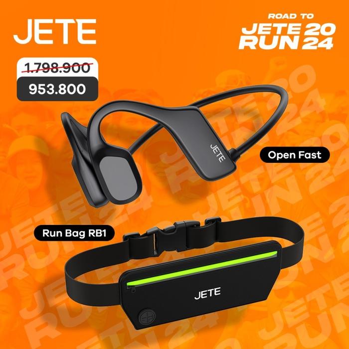 Gambar JETE Running Starterpack (JETE Headset Sport Open Fast Bone Conduction + JETE Run Bag) - Open Fast + RB1 dari Doran Gadget Authorized Bali undefined Tokopedia
