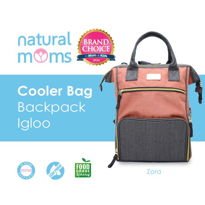 Gambar Tas ASI | Cooler Bag Natural Moms | Backpack Igloo - Zora dari Natural Moms Indonesia Official Shop Kota Tangerang Selatan Tokopedia