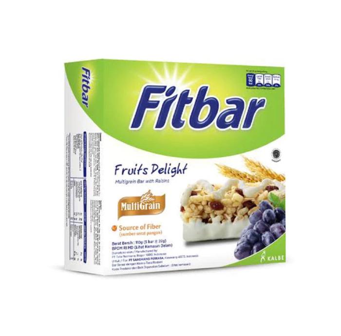 Gambar FITBAR MULTIGRAIN - FRUIT/CHOCO/TIRAMISU/CHEESE DELIGHT - 1 BOX (5 pcs x 20 g) - Fruit Delight dari Online Susu undefined Tokopedia