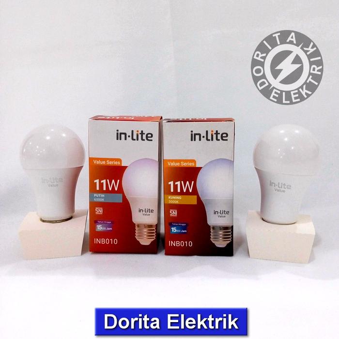 Gambar In-Lite inlite Lampu Bohlam LED Value INB010 3w 5w 7w 9w 11w 15w 18w - 11 watt, putih (6500k) dari Dorita Elektrik undefined Tokopedia