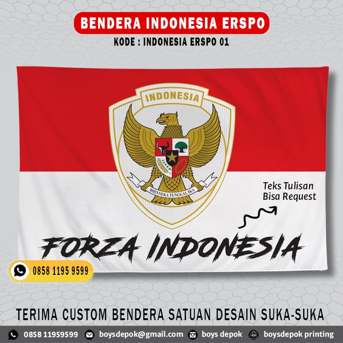Gambar Custom Bendera Timnas Indonesia Garuda Erspo - erspo 01, import 110x75 dari BYDPK DIGITAL PRINTING undefined Tokopedia