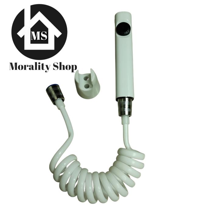 Gambar paket jet shower closet set 7 putih minimalis selang spiral - 7P telp dari Morality olshop undefined Tokopedia