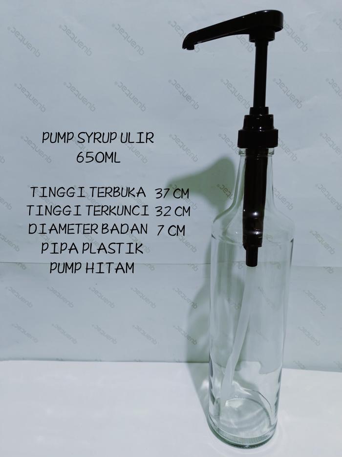 Gambar botol kaca pump syrup botol pump ulir botol minyak - PUMP ULIR 650ML, HITAM dari FairiPackaging undefined Tokopedia
