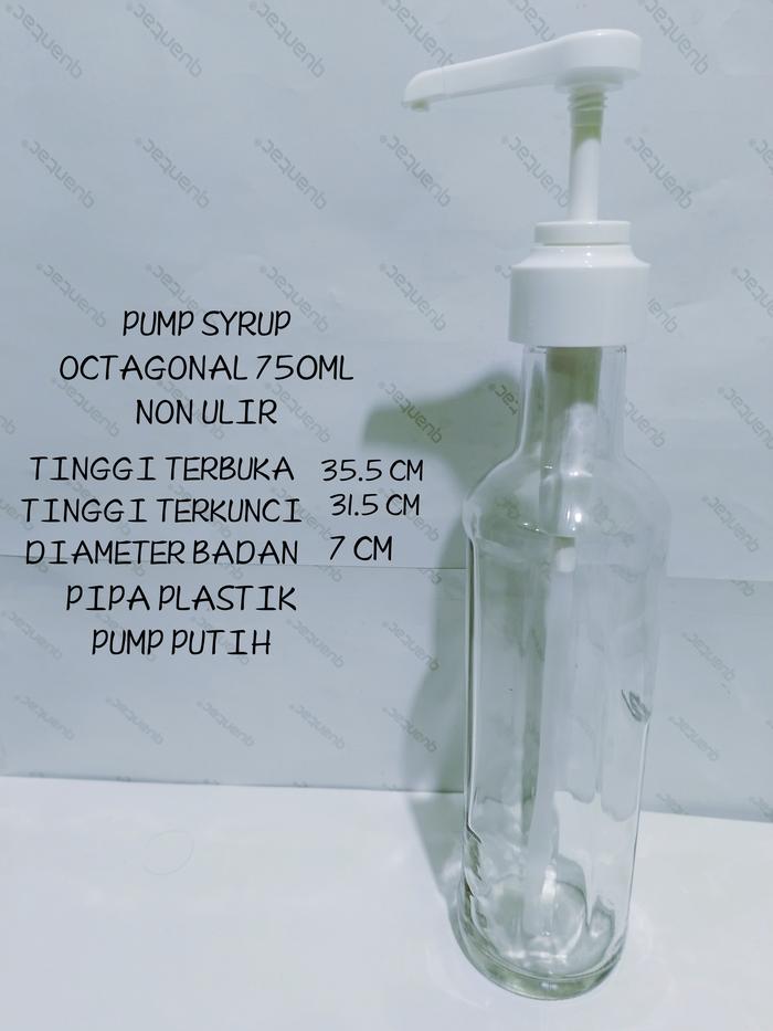 Jual botol kaca pump syrup botol pump ulir botol minyak - OCTAGONAL ...