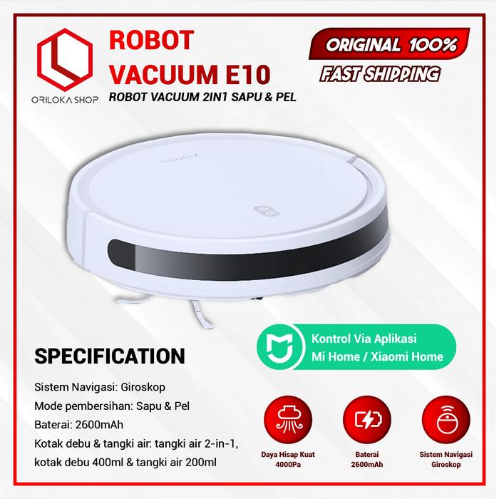 Gambar Mi E10 Robot Vacuum Cleaner - Penyedot Debu - E10 dari Oriloka Shop undefined Tokopedia