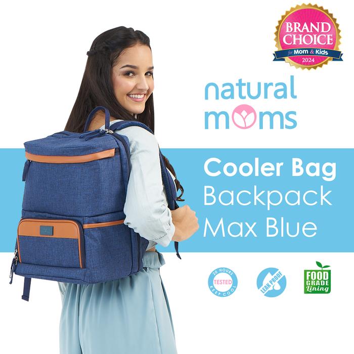 Gambar Tas ASI | Cooler Bag Natural Moms | Backpack Max - Blue dari Natural Moms Indonesia Official Shop undefined Tokopedia
