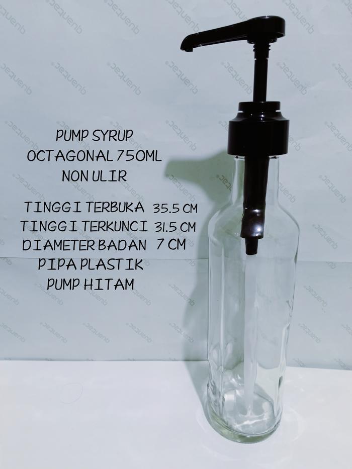 Gambar pump syrup botol kaca pump ulir botol pump pump minyak - OCTAGONAL 750ML, HITAM dari FairiPackaging undefined Tokopedia
