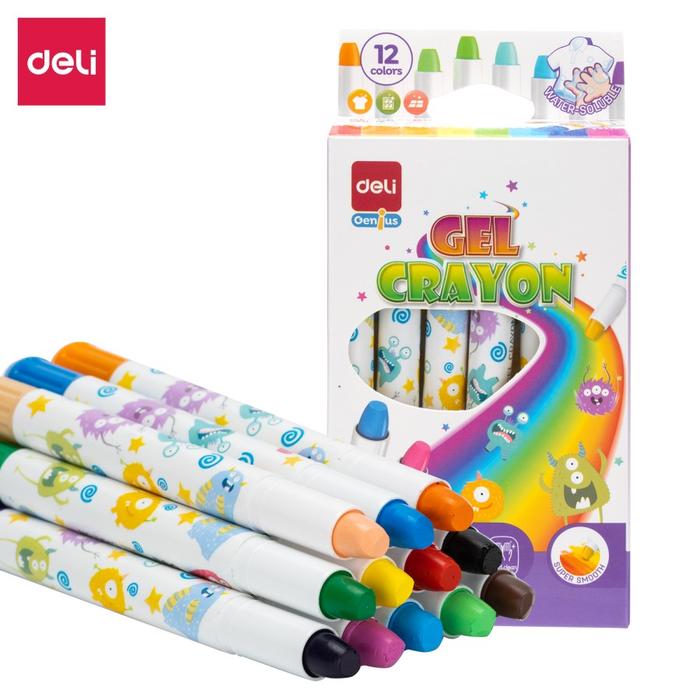 Gambar Deli Gel Crayon / Krayon 12 24 Warna Tidak Mengotori Tangan EC211 - 12 pcs dari Terpercaya selalu laju undefined Tokopedia