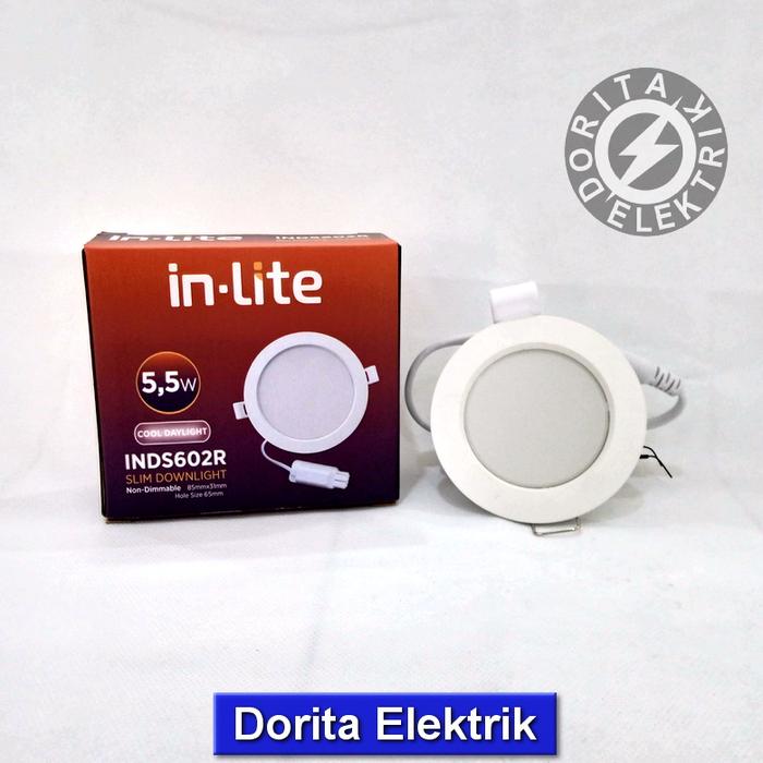 Gambar In-Lite inlite Slim Downlight Bulat INDS602R 5,5w 7,5w 12w 16w 18w 21w - 5,5 watt, putih (6500k) dari Dorita Elektrik undefined Tokopedia