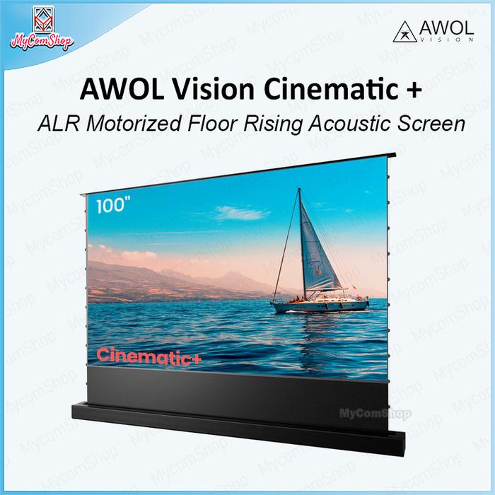 Gambar AWOL VISION CINEMATIC PLUS ALR MOTORIZED FLOOR RISING ACOUSTIC SCREEN ULTRA 4K 8K 3D - 100 inch dari MYCOMSHOP undefined Tokopedia