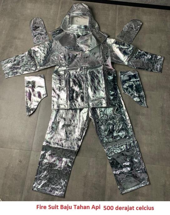 Gambar baju tahan panas api pemadam kebakaran aluminium jaket pakaian set komplit,fireman suit outfit fire fighting jacket aluminized heat firesuit jiang bo - 500 derajat dari trivi teknik undefined Tokopedia