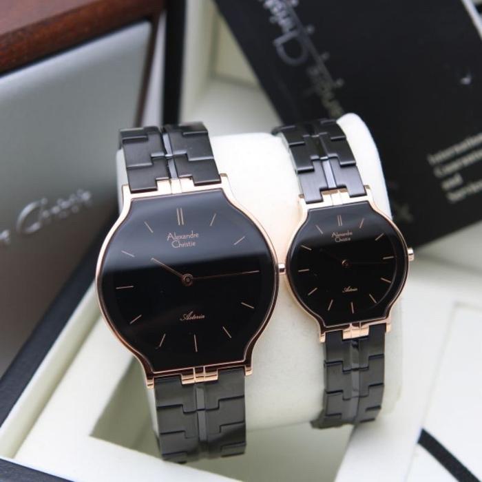 Gambar Jam Tangan Couple Alexandre Christie Asteria 8410 AC8410 ORI - BLACK ROSEGOLD dari KoleksijamtanganII undefined Tokopedia