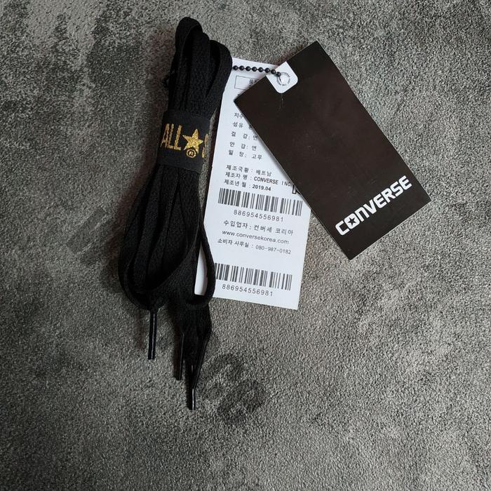 Gambar TALI SEPATU CONVERSE SNEAKERS TALI SEPATU FLAT PIPIH SNEAKERS ORIGINAL - Hitam dari Basiclook undefined Tokopedia