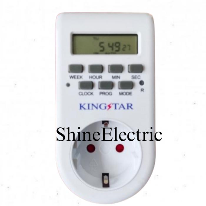 Gambar Stop Kontak Timer Listrik Digital Kingstar / Timer Digital - Kingstar dari Shine Electric undefined Tokopedia